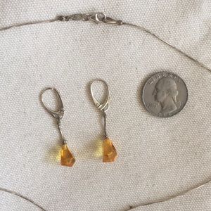 Sterling silver and Acrylic Pyramid Drop Earrings